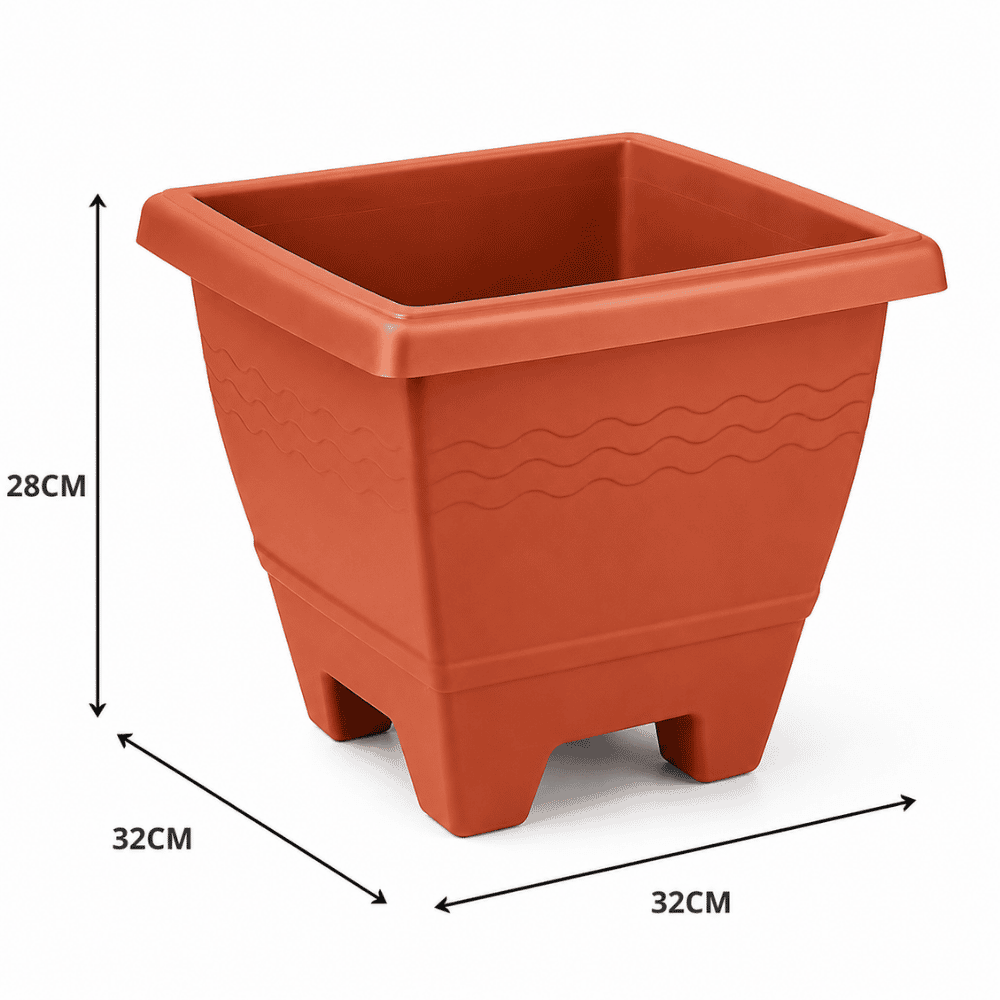 Vaso Quadrado Grande Cerâmico 14,5LT Plasnew