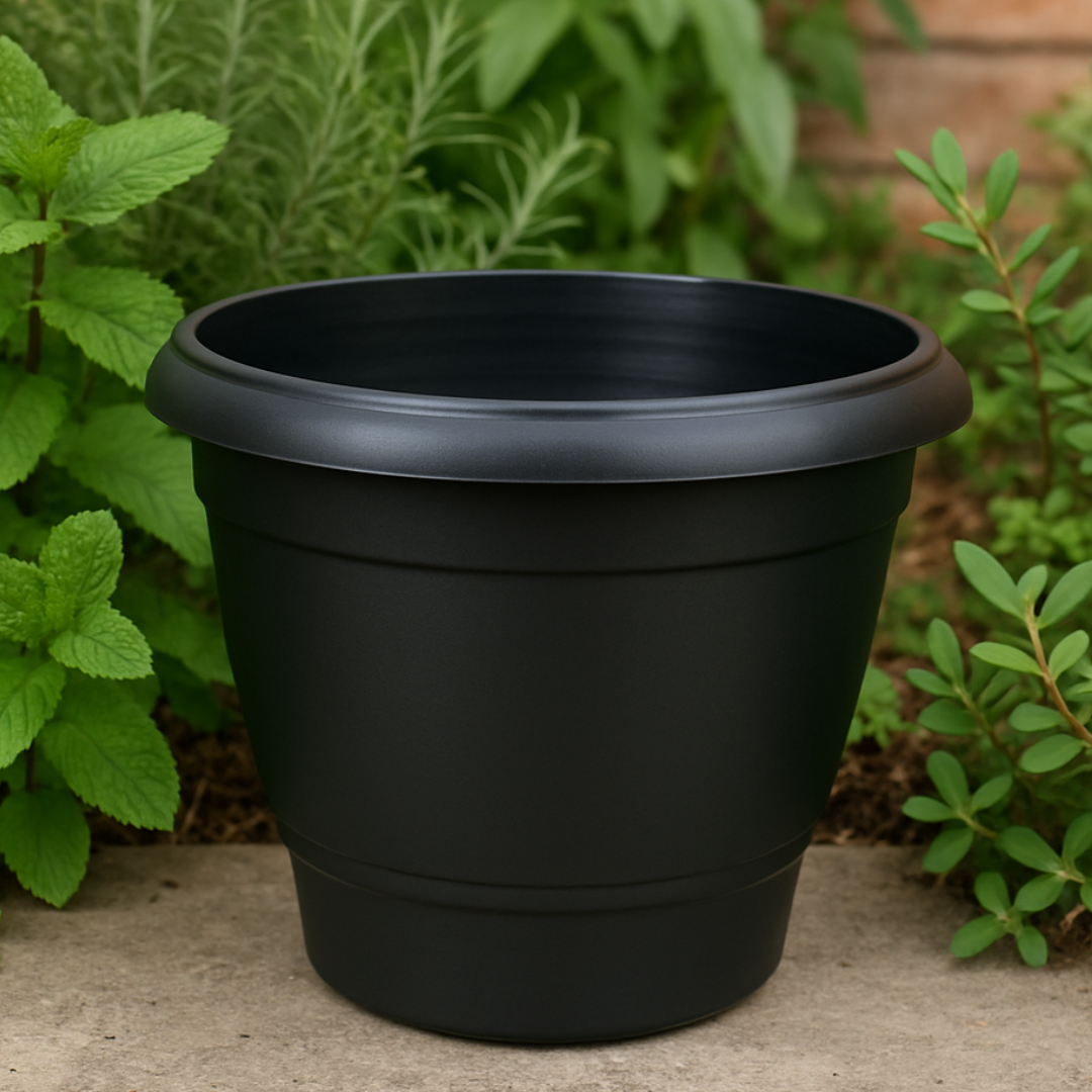 Vaso Redondo Médio Preto 14,5L Plasnew