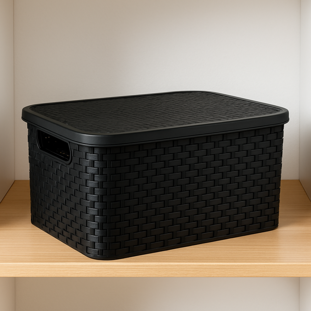 Organizador Rattan Preto N2 Plasnew