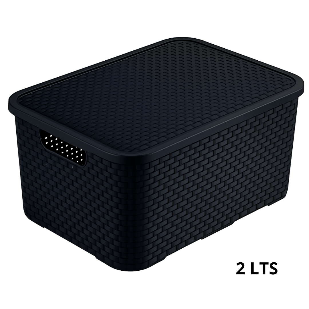 Organizador Rattan Preto N2 Plasnew