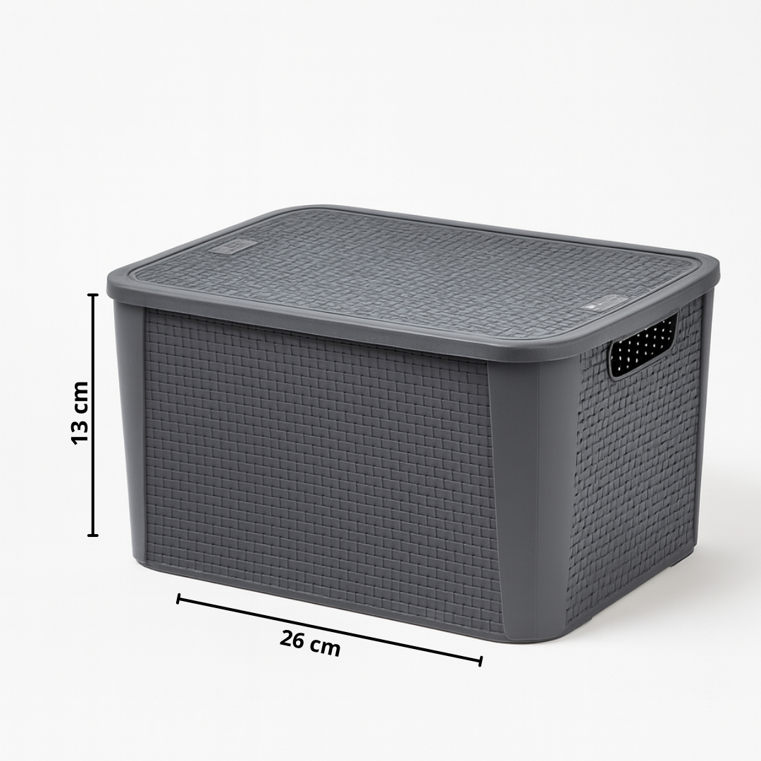 Organizador Rattan Cinza N3 Plasnew