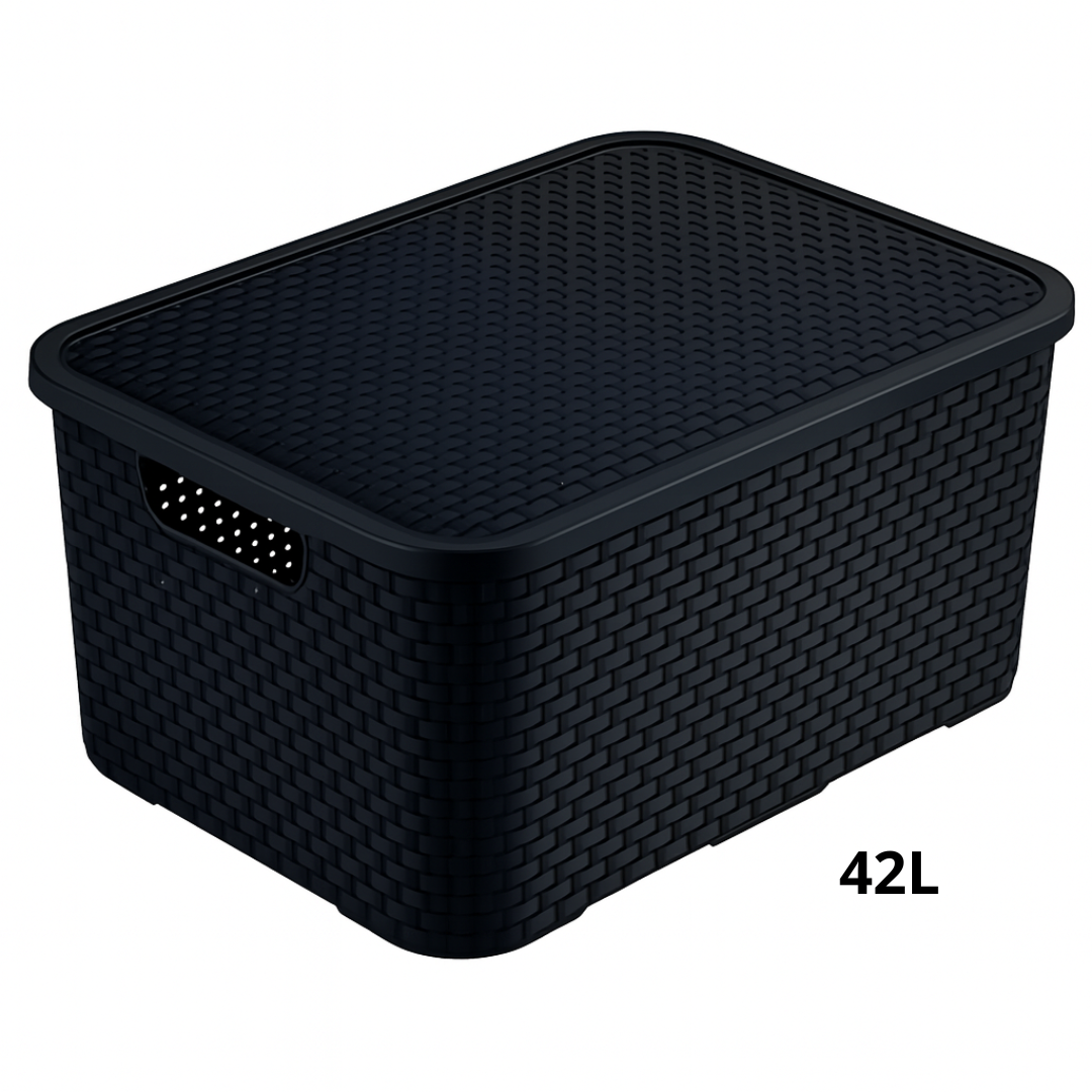 Organizador Rattan Preto N4 Plasnew 2071