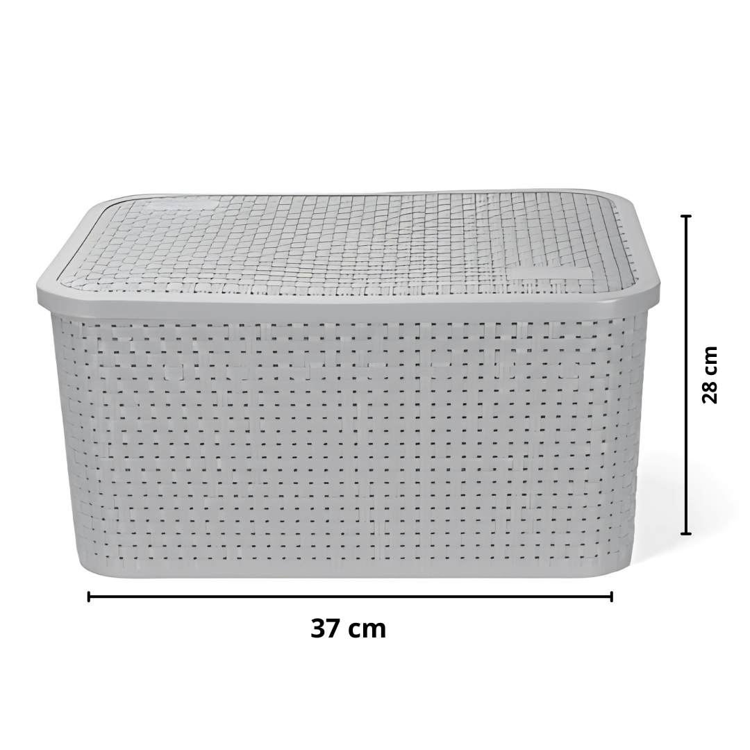 Organizador Rattan Cinza N4 Plasnew