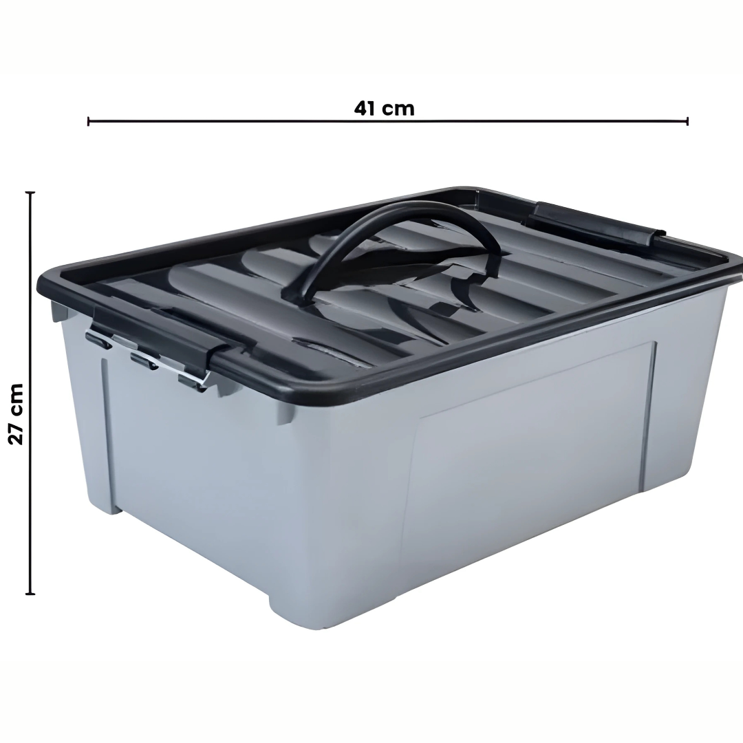 Container Plástico Cinza 12,4L N2 Plasnew