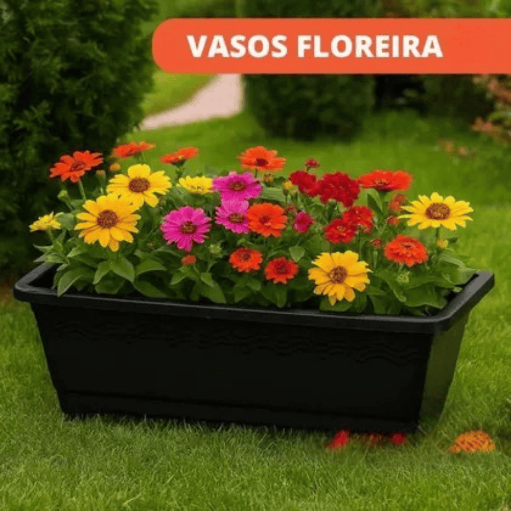 Floreira Grande Preta 9,5L Plasnew