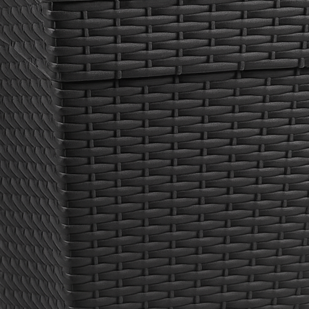 Lixeira Rattan Com Tampa Click 10L Preta Plasnew