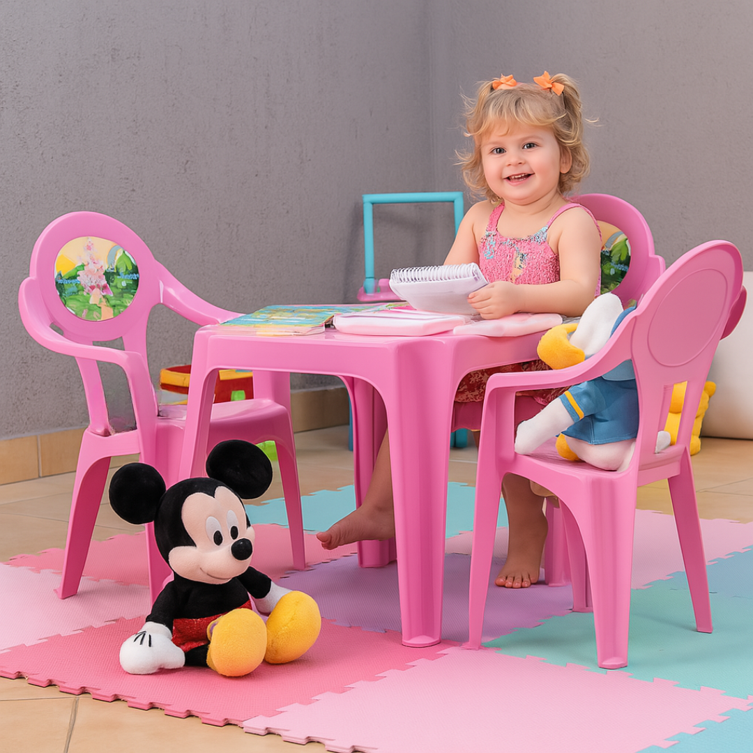 Mesa Infantil Rosa/Label Princesa Plasnew