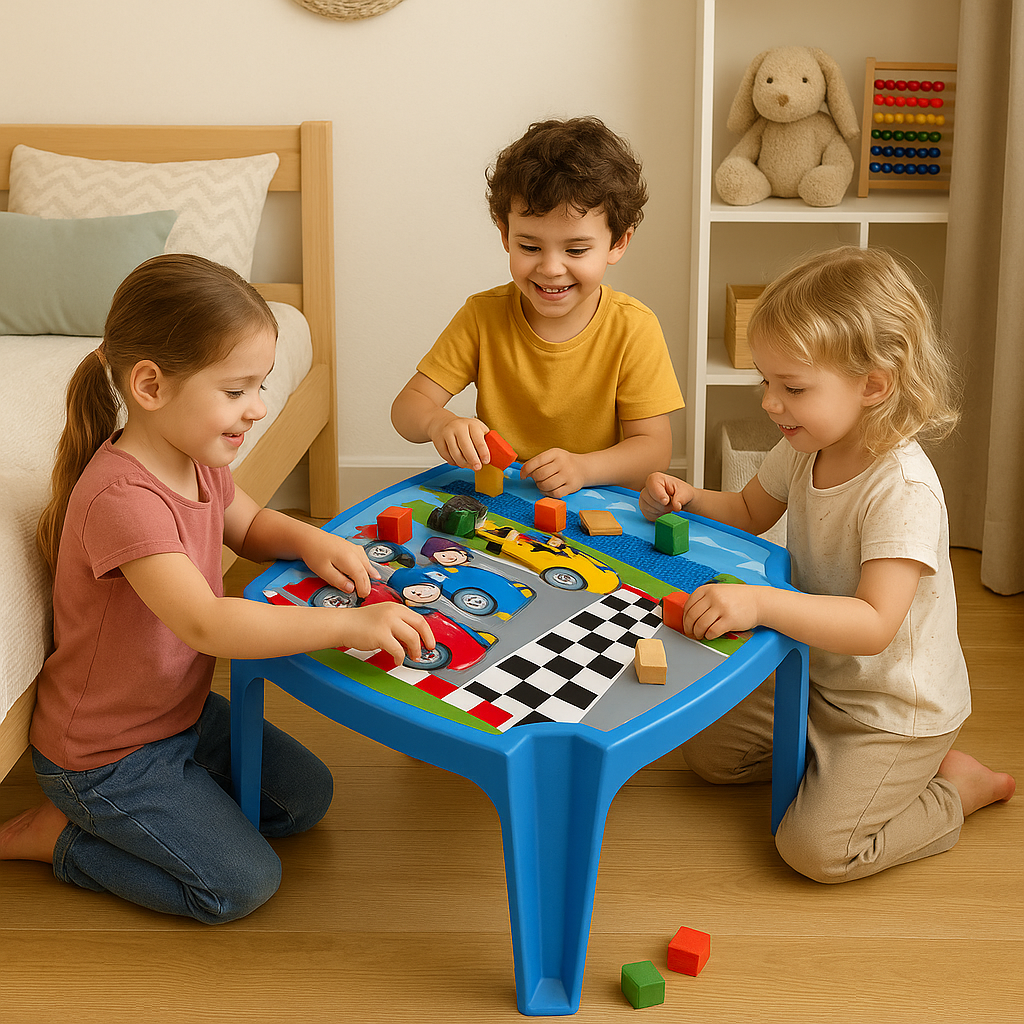 Mesa Infantil Azul/Label Carros Plasnew