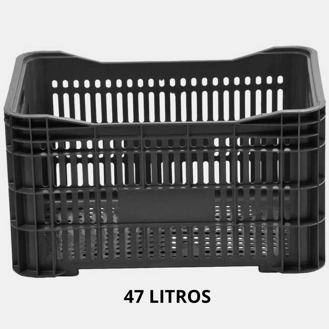 Caixa Agrícola Preta 47L Plasnew