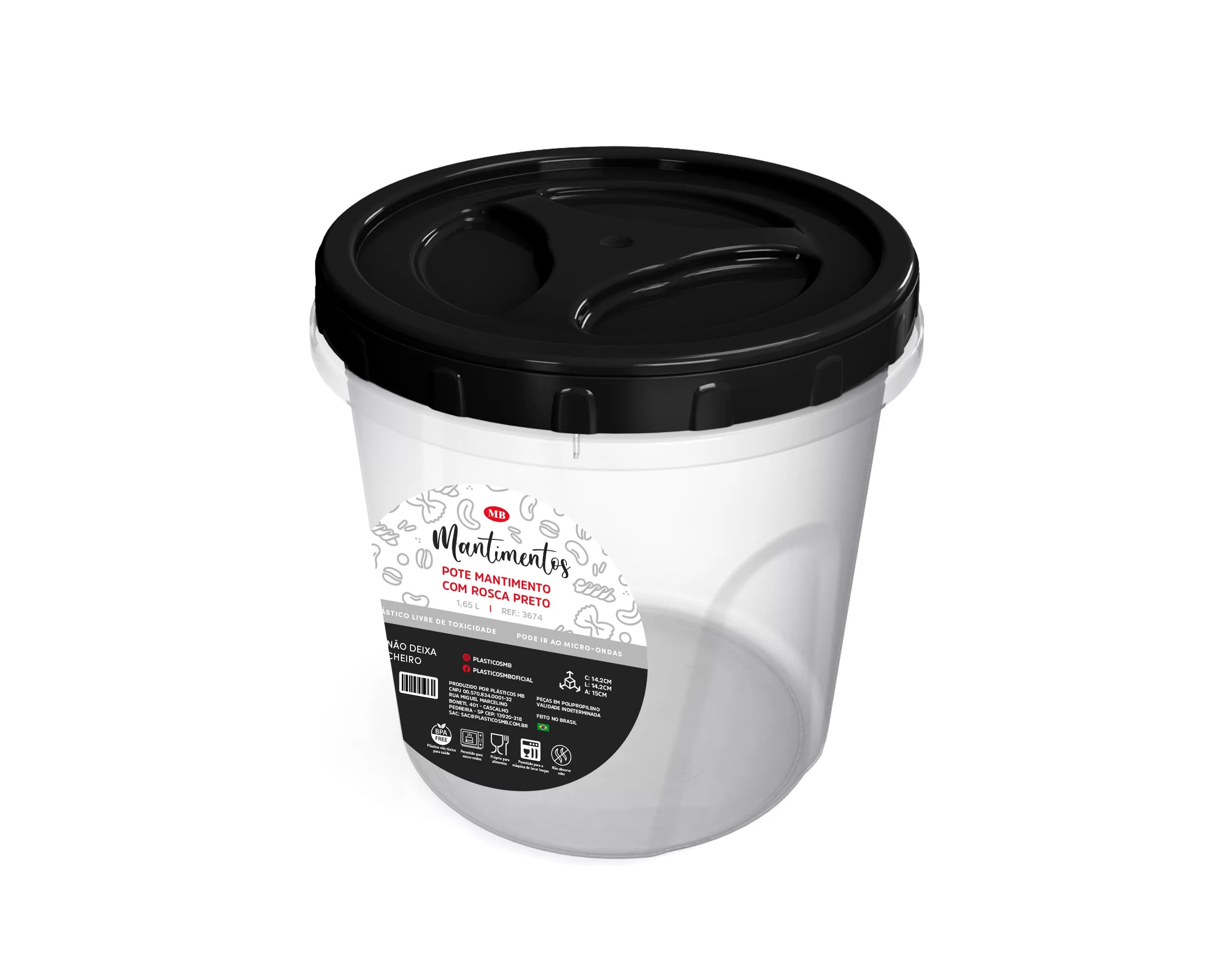 Pote Lock Redondo Com Rosca 1,65Ml Mb