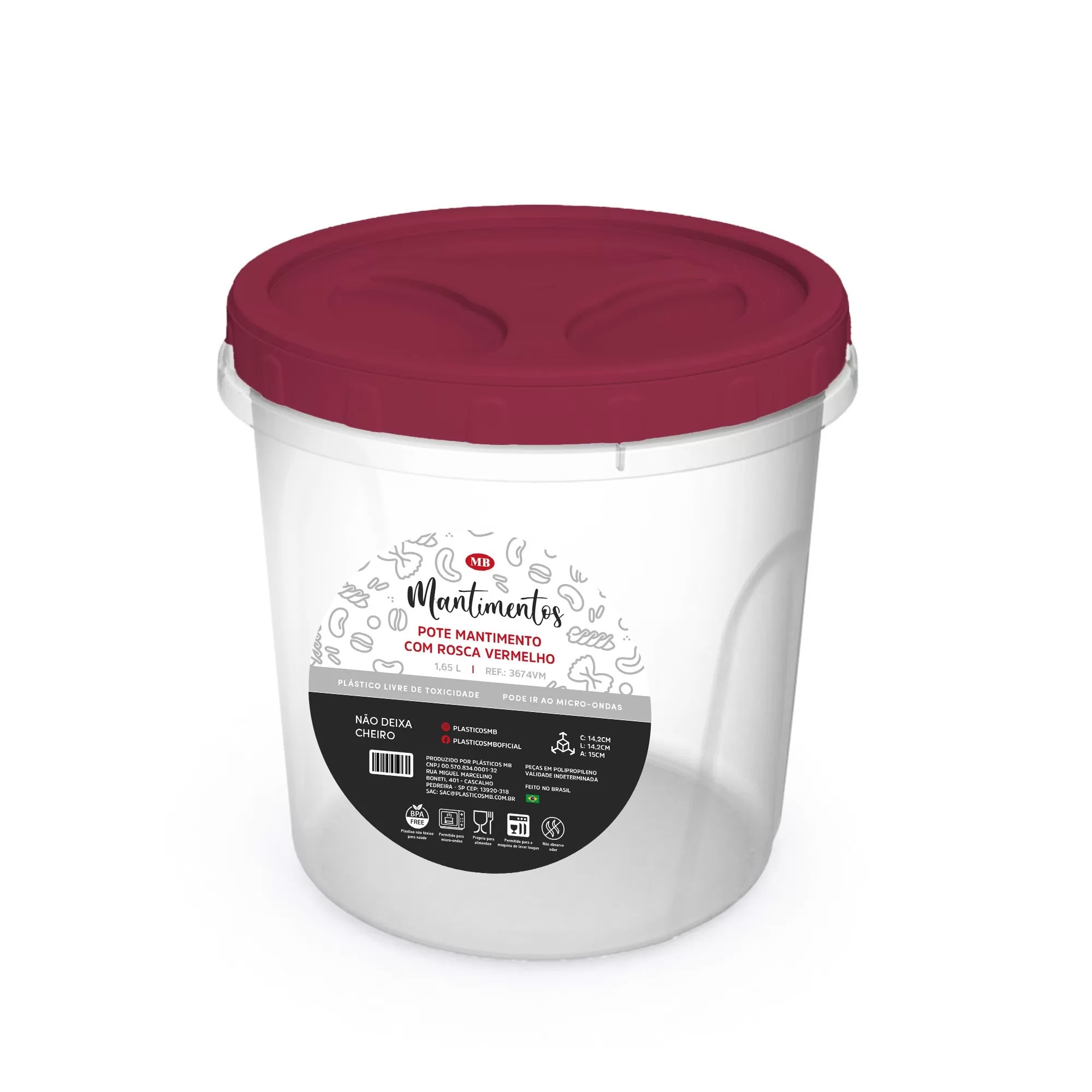 Pote Lock Redondo Com Rosca 1,65Ml Mb