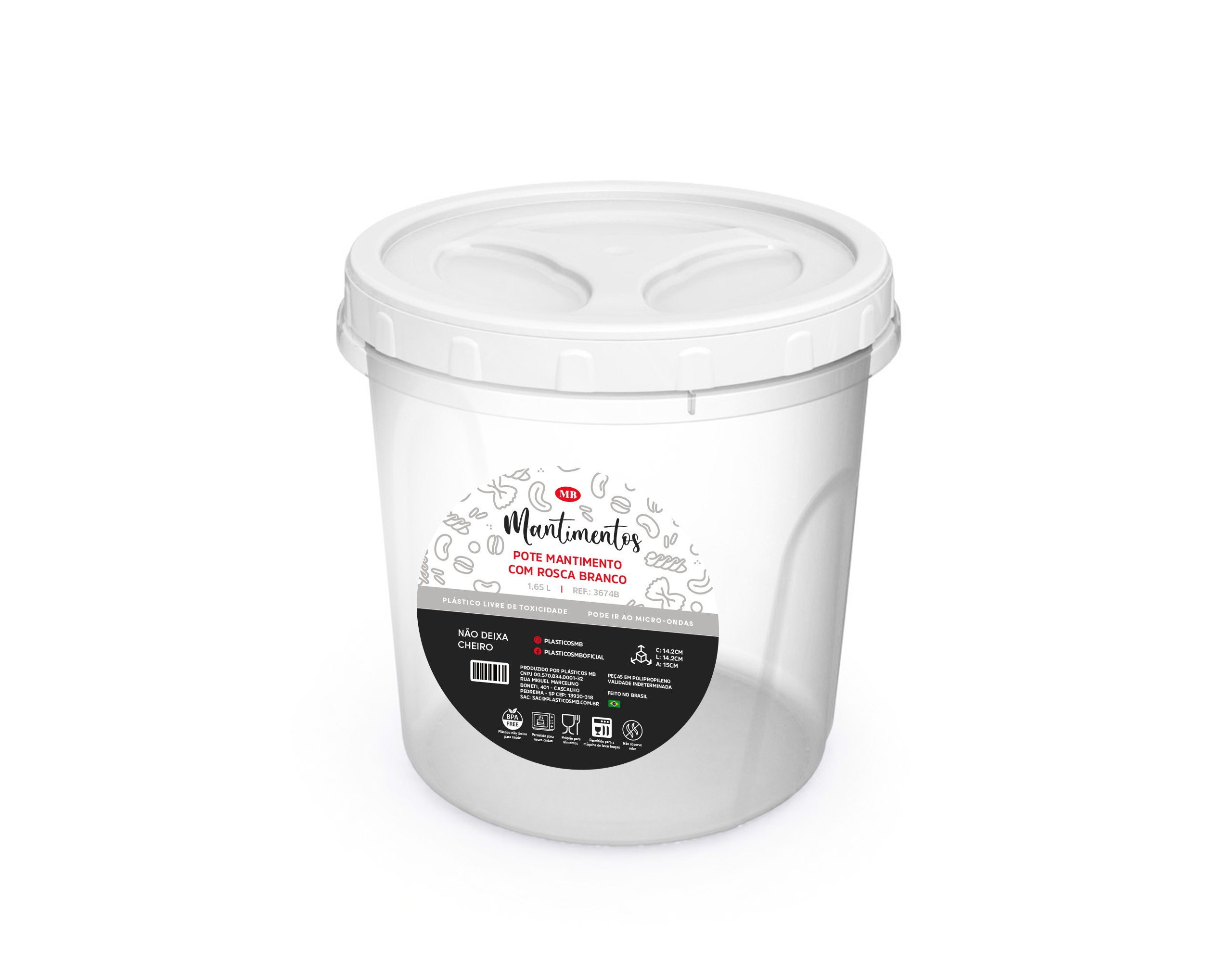 Pote Lock Redondo Com Rosca 1,65Ml Mb