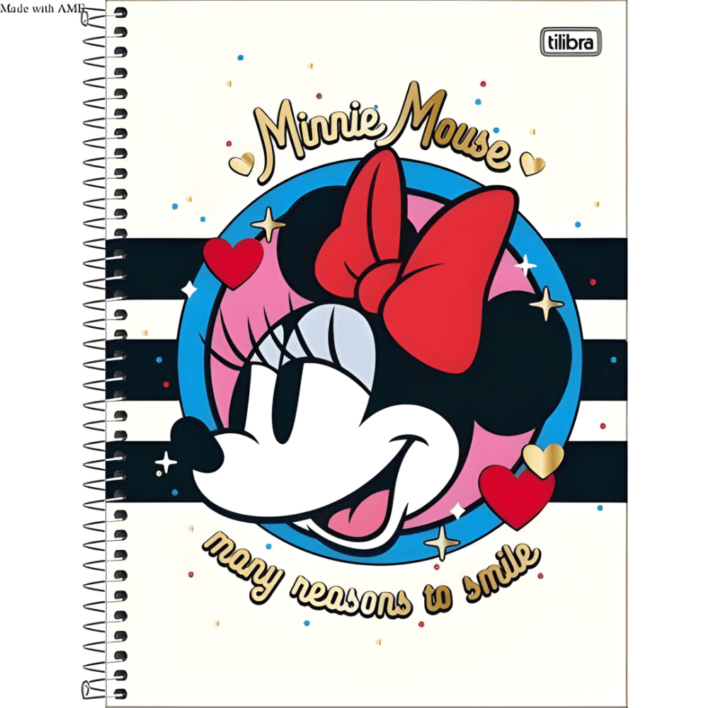 Caderno CD Universitário Minnie Fit 1 Matéria 80 Folhas Tilibra