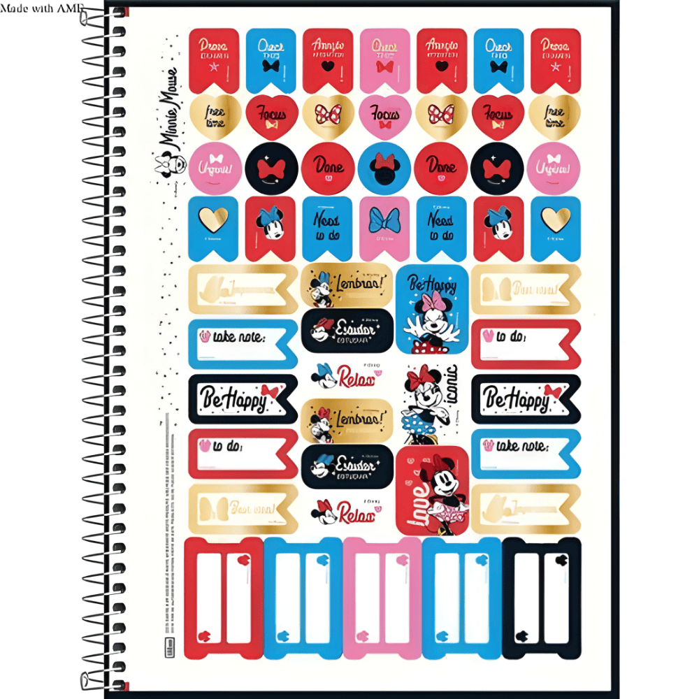 Caderno CD Universitário Minnie Fit 1 Matéria 80 Folhas Tilibra