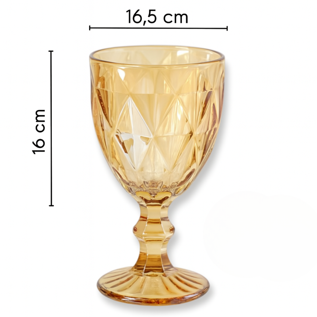 Taça De Vidro 340Ml Amarela Chazak