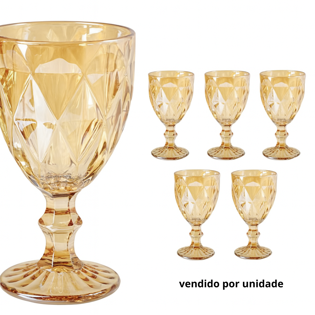Taça De Vidro 340Ml Amarela Chazak