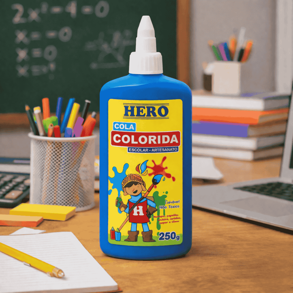Cola Colorida Azul 250G Hero