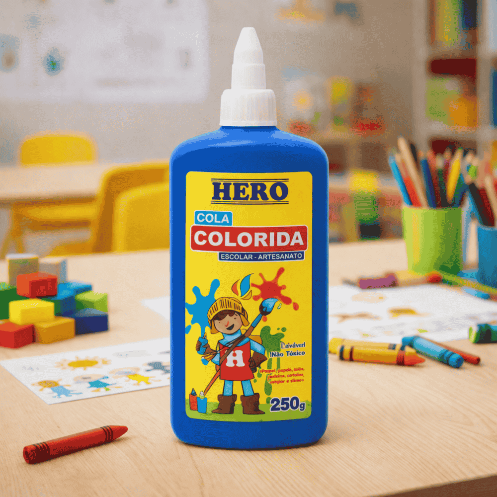 Cola Colorida Azul 250G Hero