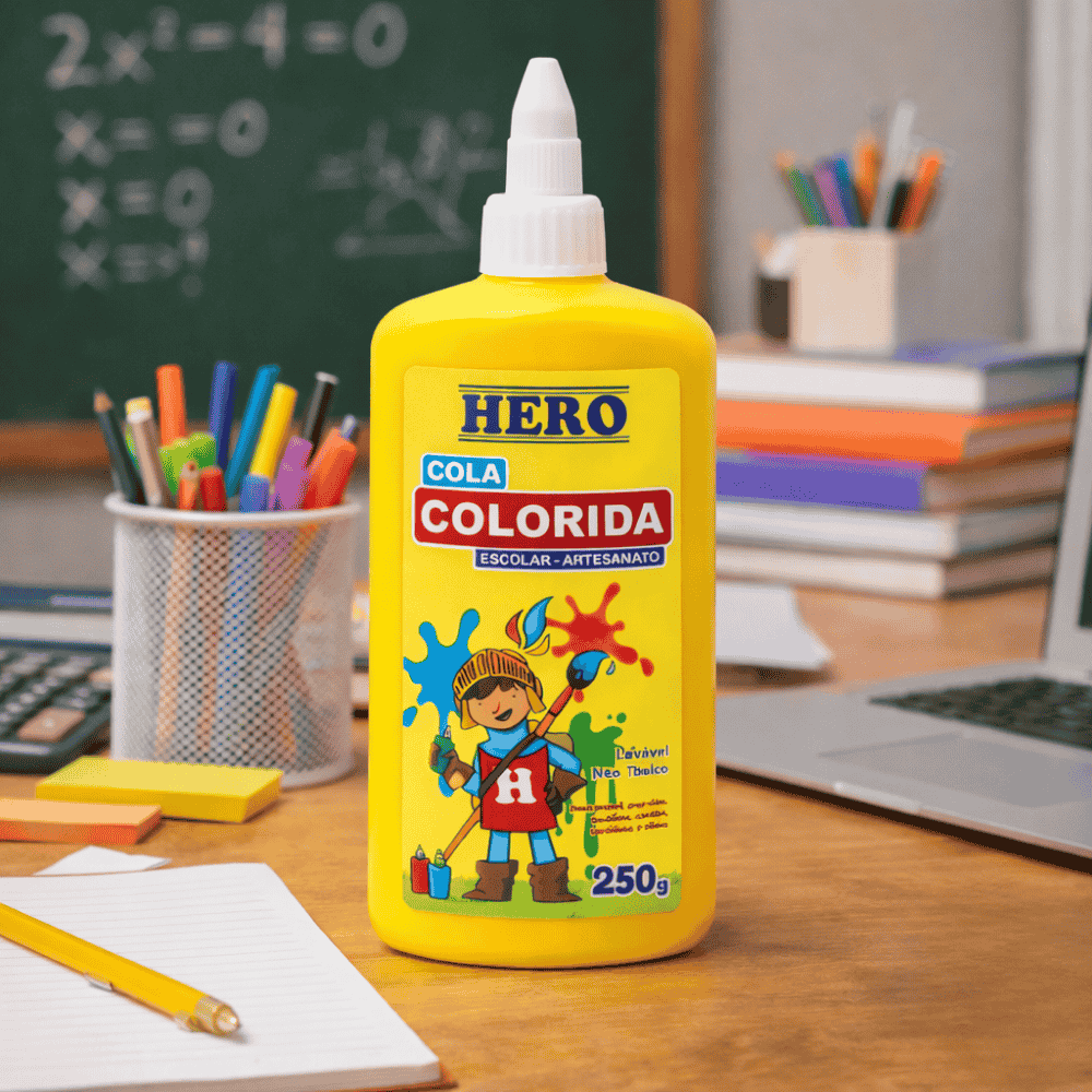 Cola Colorida Amarela 250G Hero