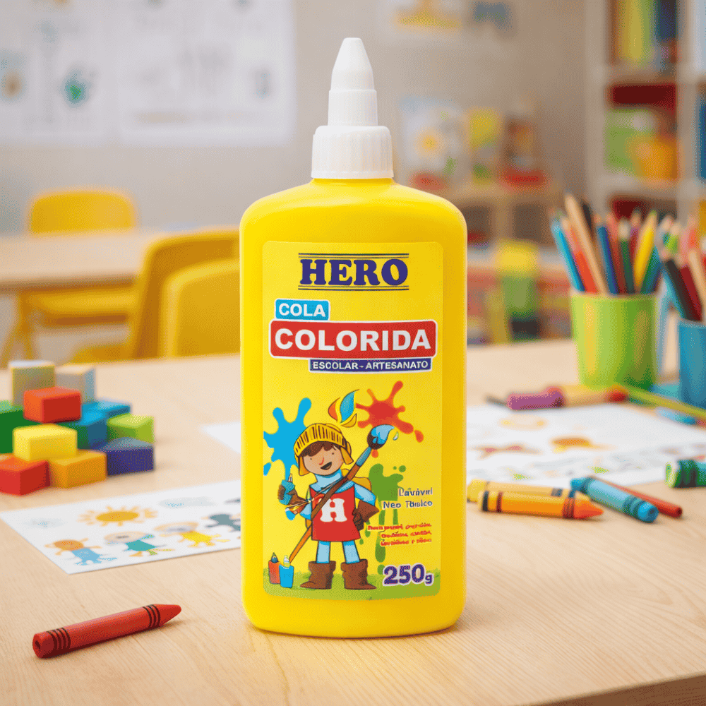 Cola Colorida Amarela 250G Hero