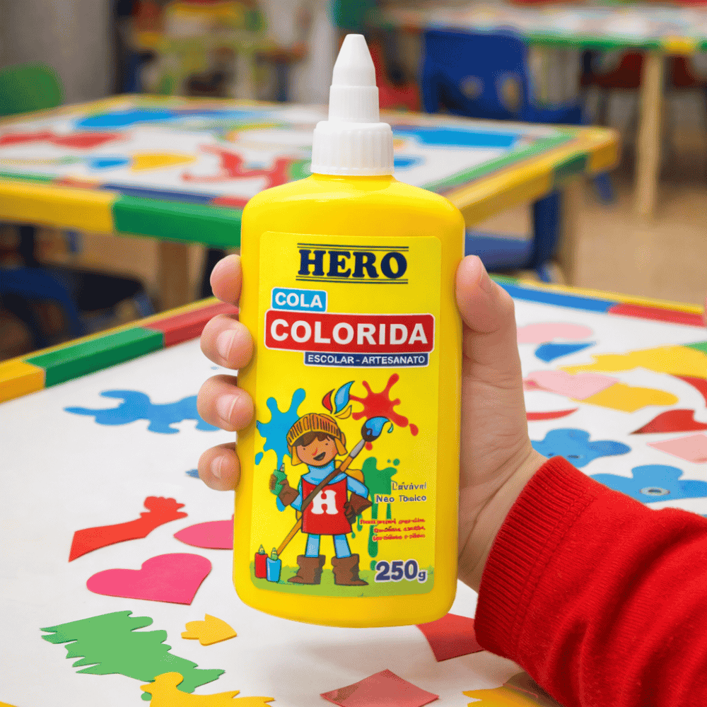 Cola Colorida Amarela 250G Hero