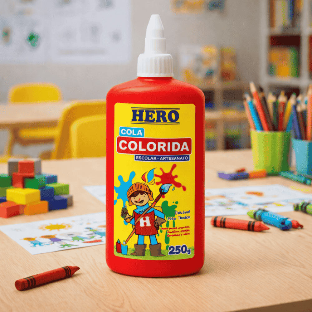 Cola Colorida Vermelha 250G Hero