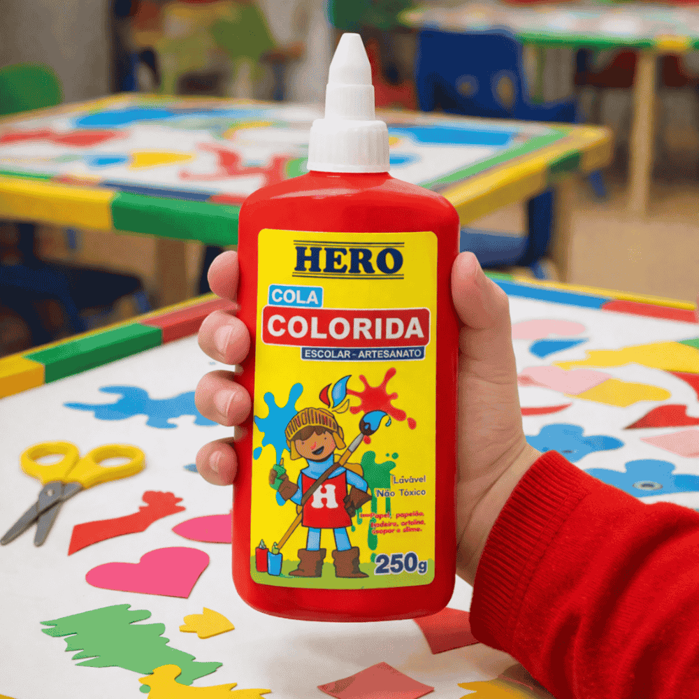 Cola Colorida Vermelha 250G Hero