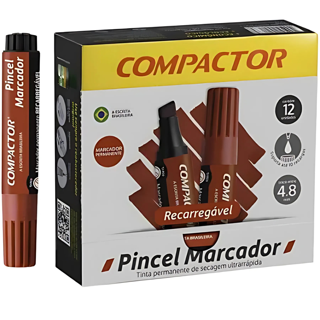 Pincel Marcador Vermelho Compactor