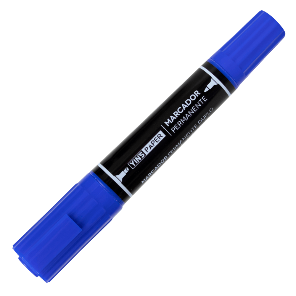 Marcador Permanente Duplo Azul Yins