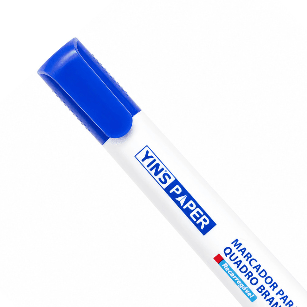 Marcador para Quadro Branco Recarregável Azul Yins