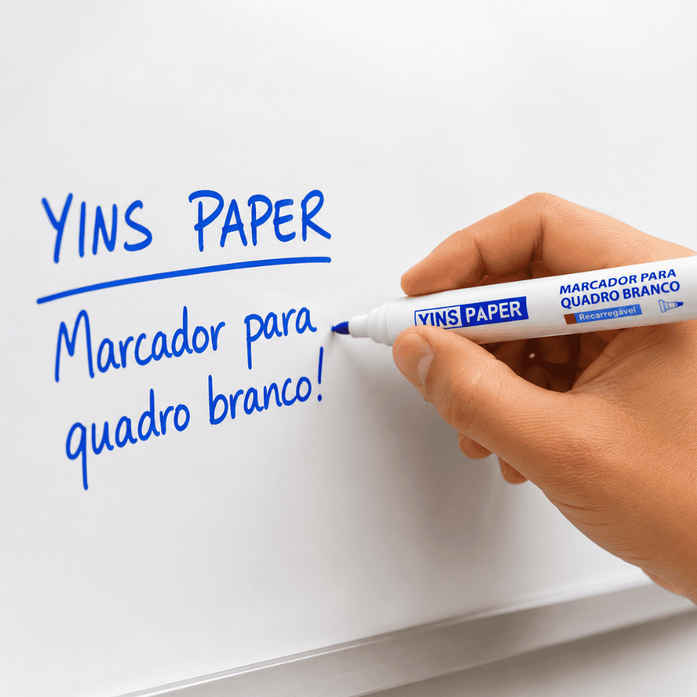 Marcador para Quadro Branco Recarregável Azul Yins