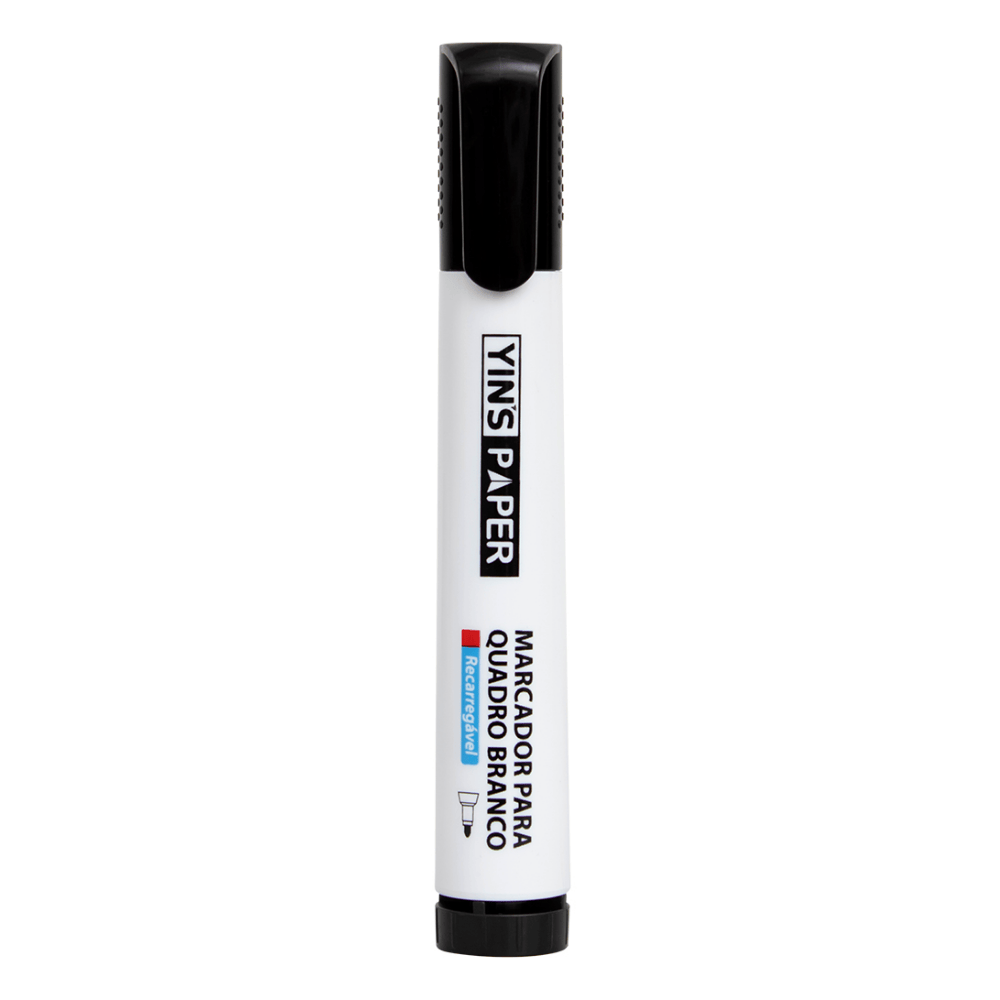 Marcador Para Quadro Branco Recarregável Preto Yins