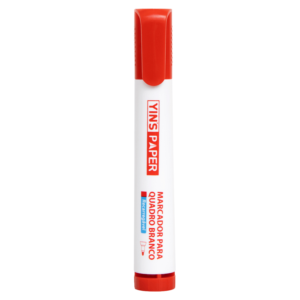 Marcador Para Quadro Branco Recarregável Vermelho Yins