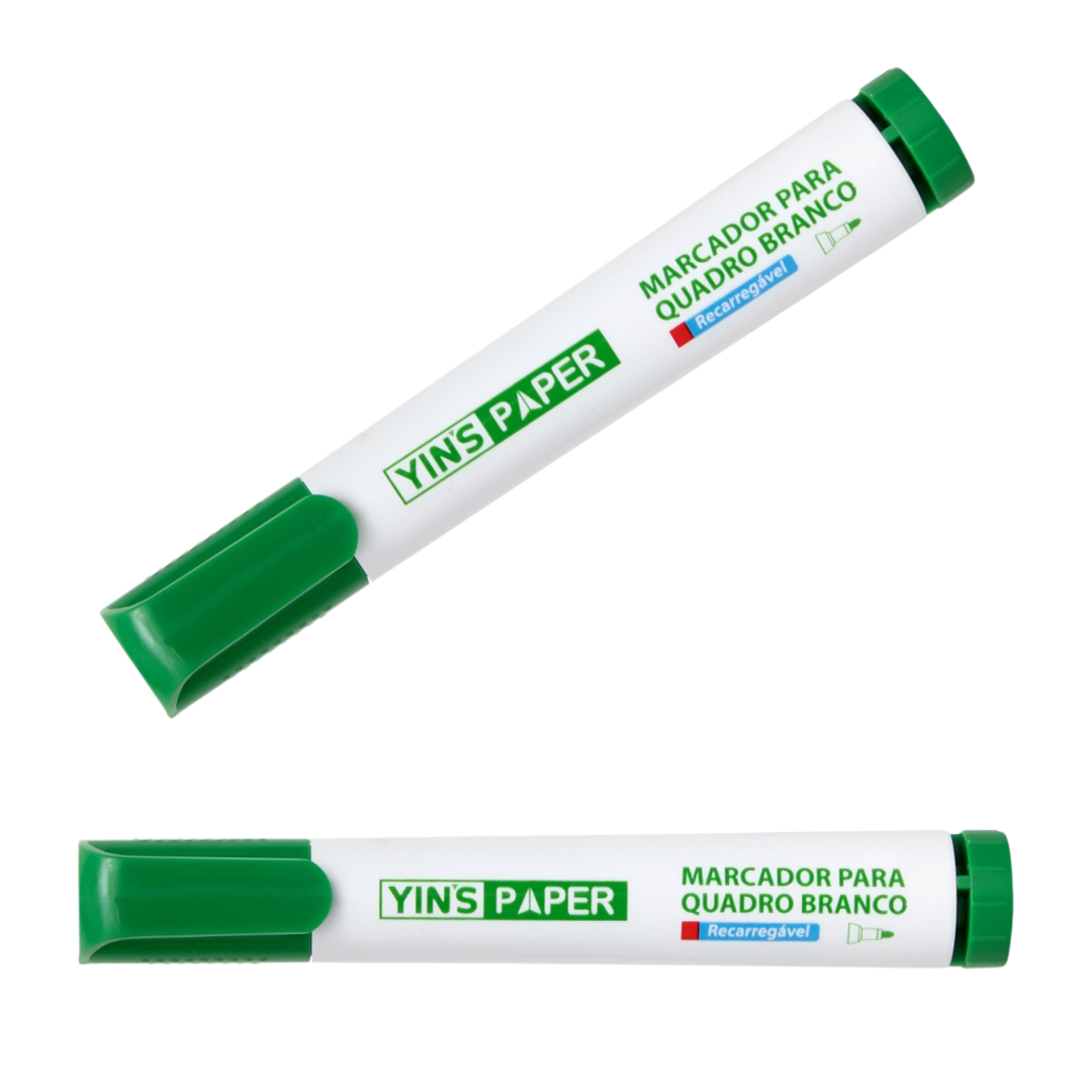 Marcador Para Quadro Branco Recarregável Verde Yins