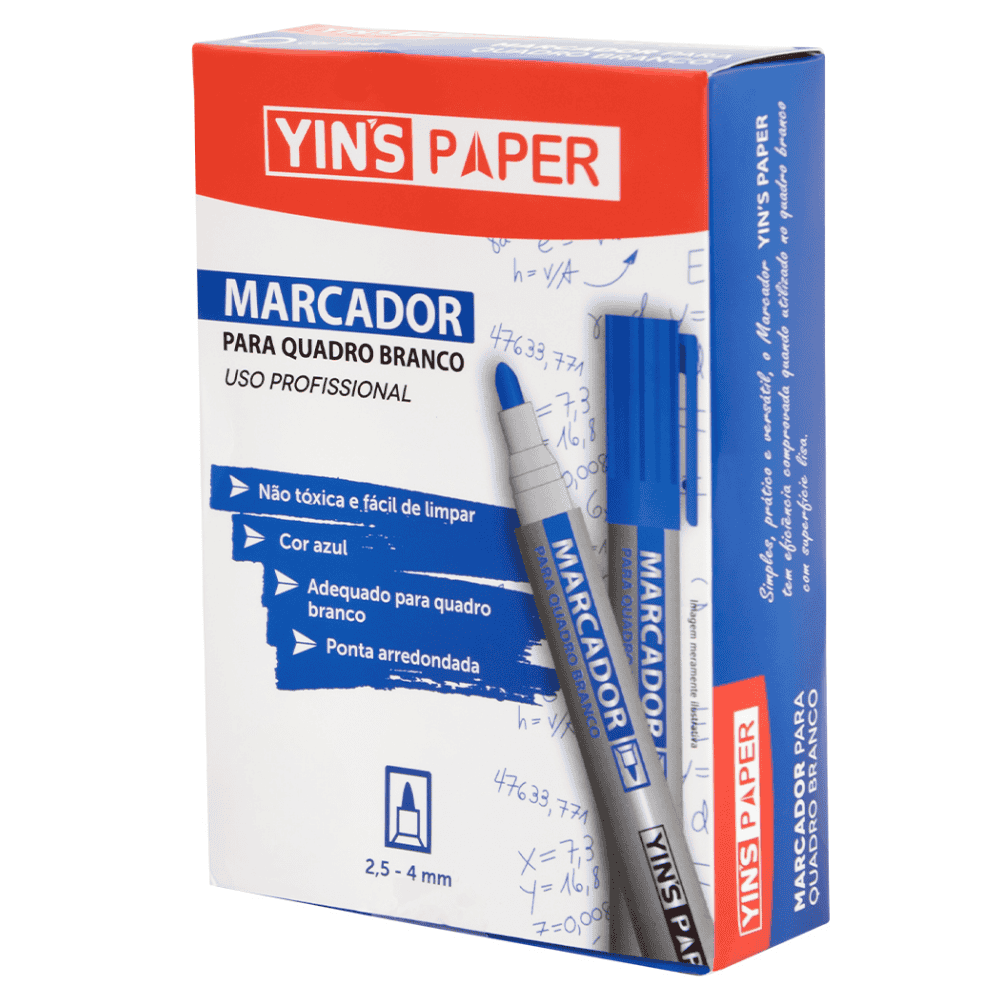 Marcador Para Quadro Branco Azul Yins