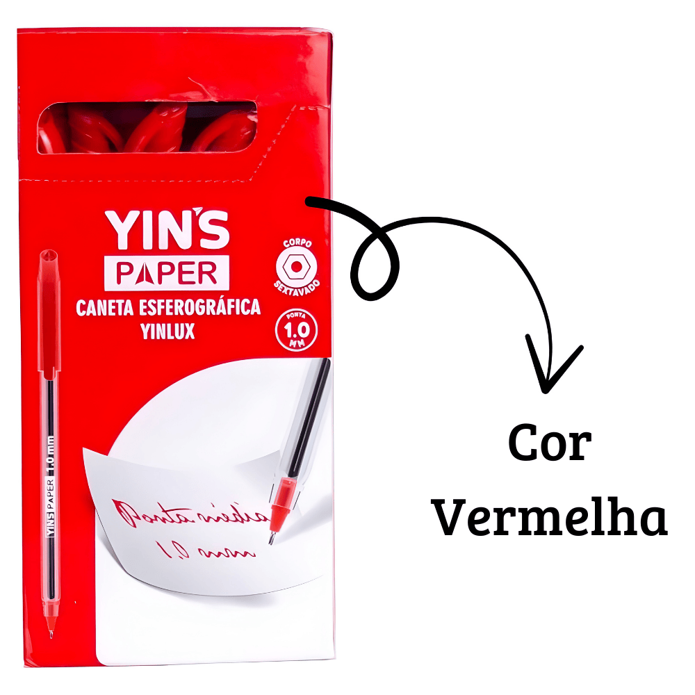 Caneta Esf Yinlux Vermelho 1,0Mm
