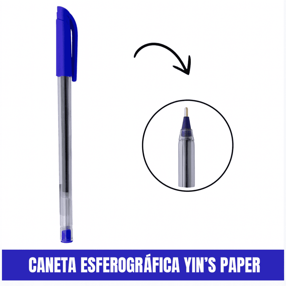 Caneta Esferográfica Yinlux Azul 0,7mm Yins