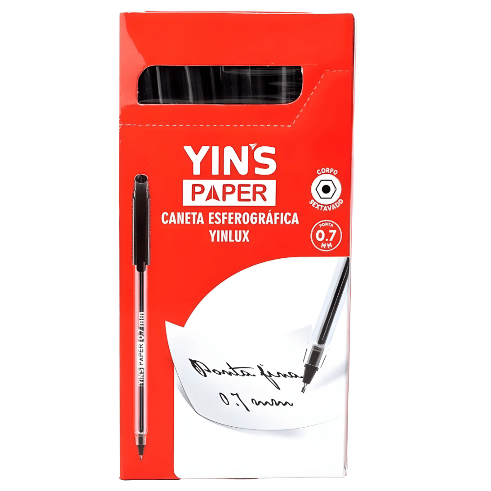 Caneta Esf Yinlux Preta 0,7Mm Yins