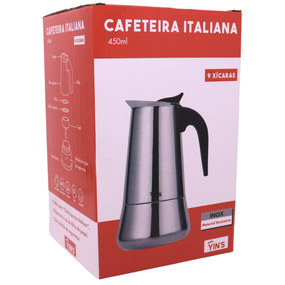 Cafeteira Italiana 9 Xícaras Inox