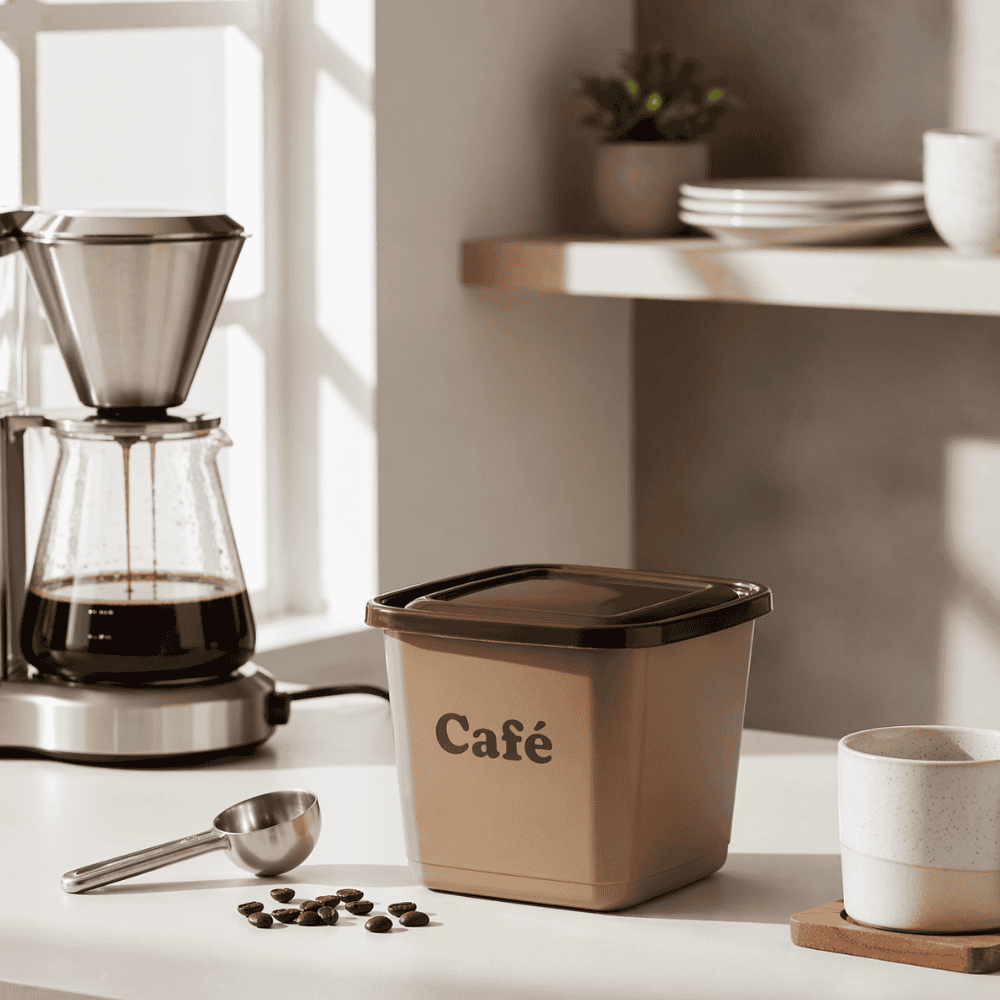 Pote Mantimento Quadrado Café 1100ml Ercaplast