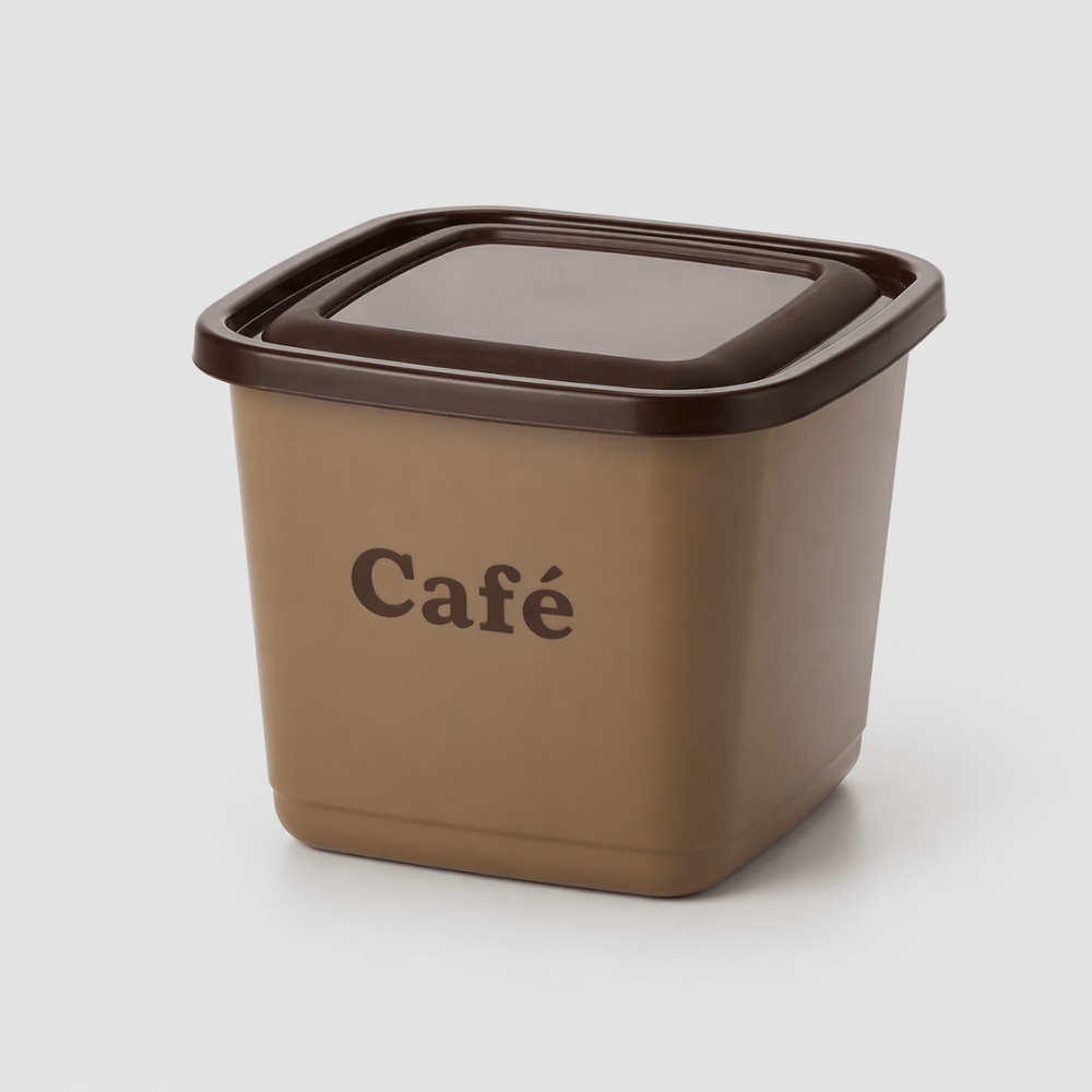 Pote Mantimento Quadrado Café 1100ml Ercaplast