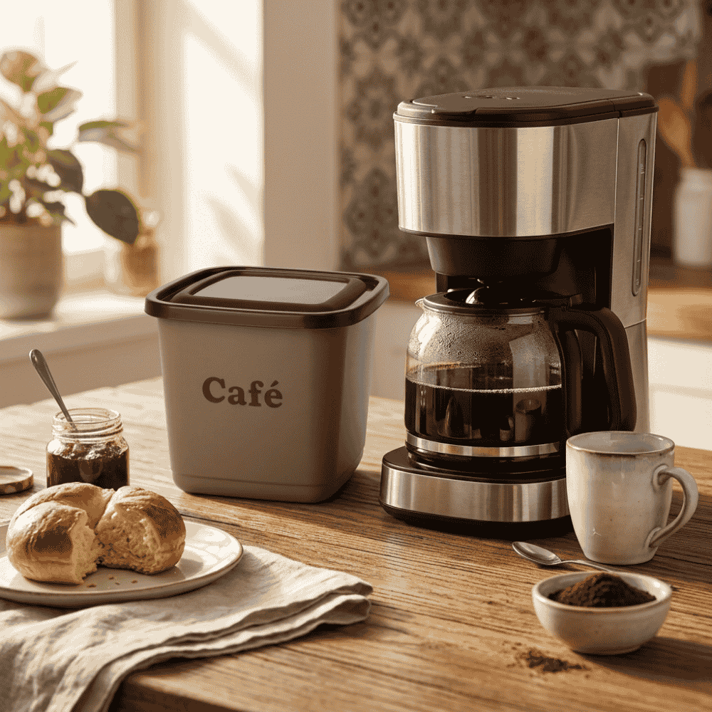 Pote Mantimento Quadrado Café 1100ml Ercaplast