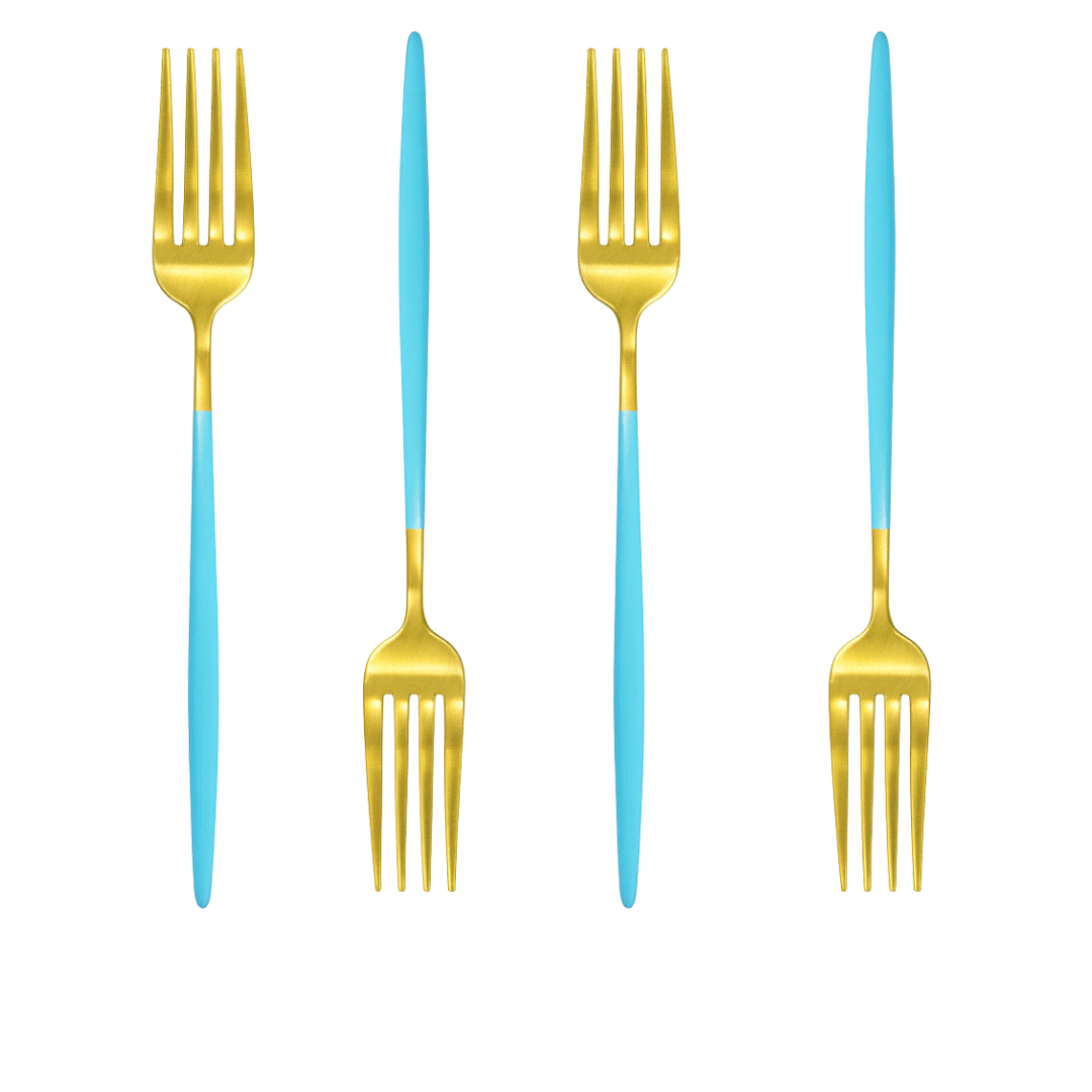 Garfo De Mesa Tiffy Dourado Inox Chazak