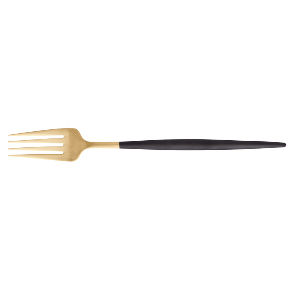 Garfo De Mesa Preto E Dourado Chazak
