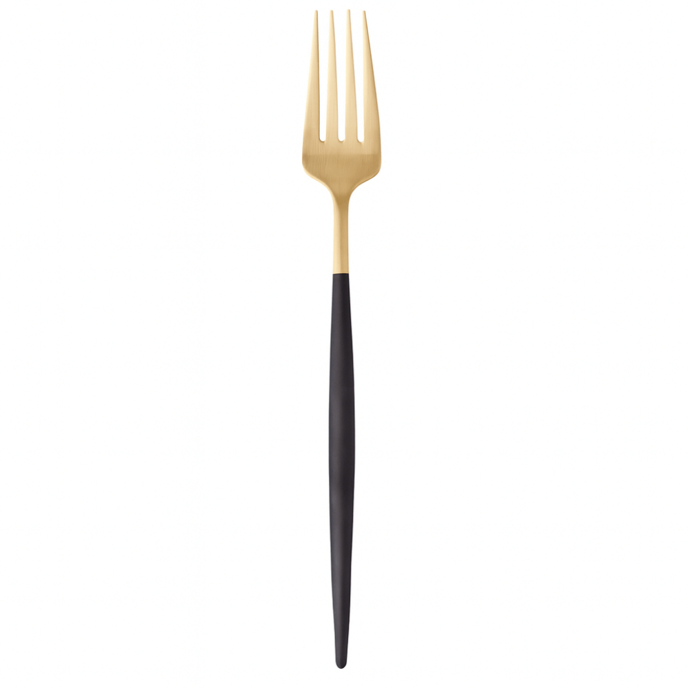 Garfo De Mesa Preto E Dourado Chazak