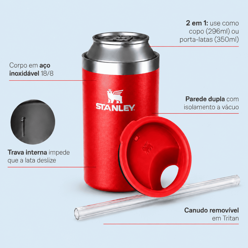 Porta Latas Térmico Stanley Carnaval Vermelho 295ml