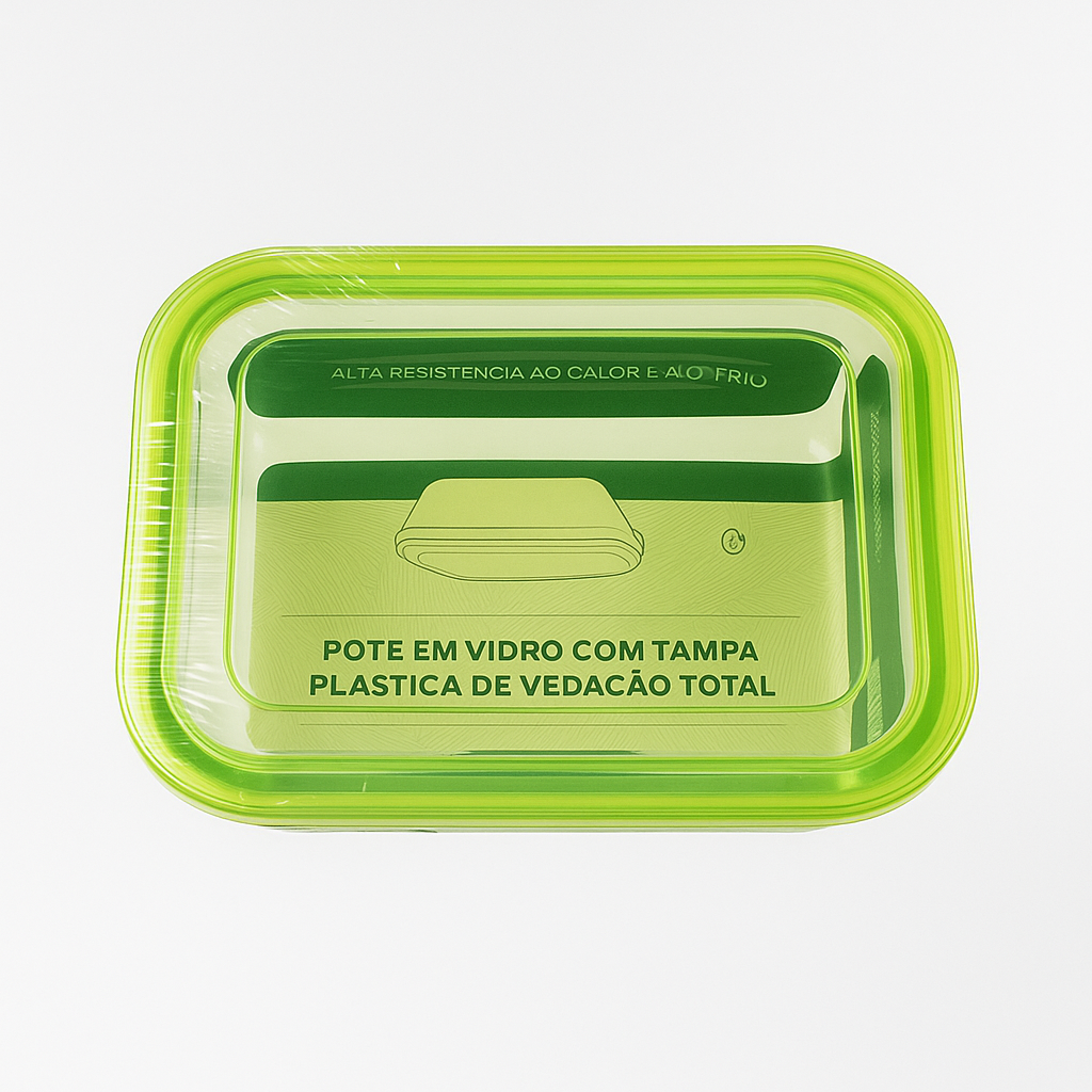 Pote Em Vidro C/Tampa Em Plástico 1,050Ml Chazak