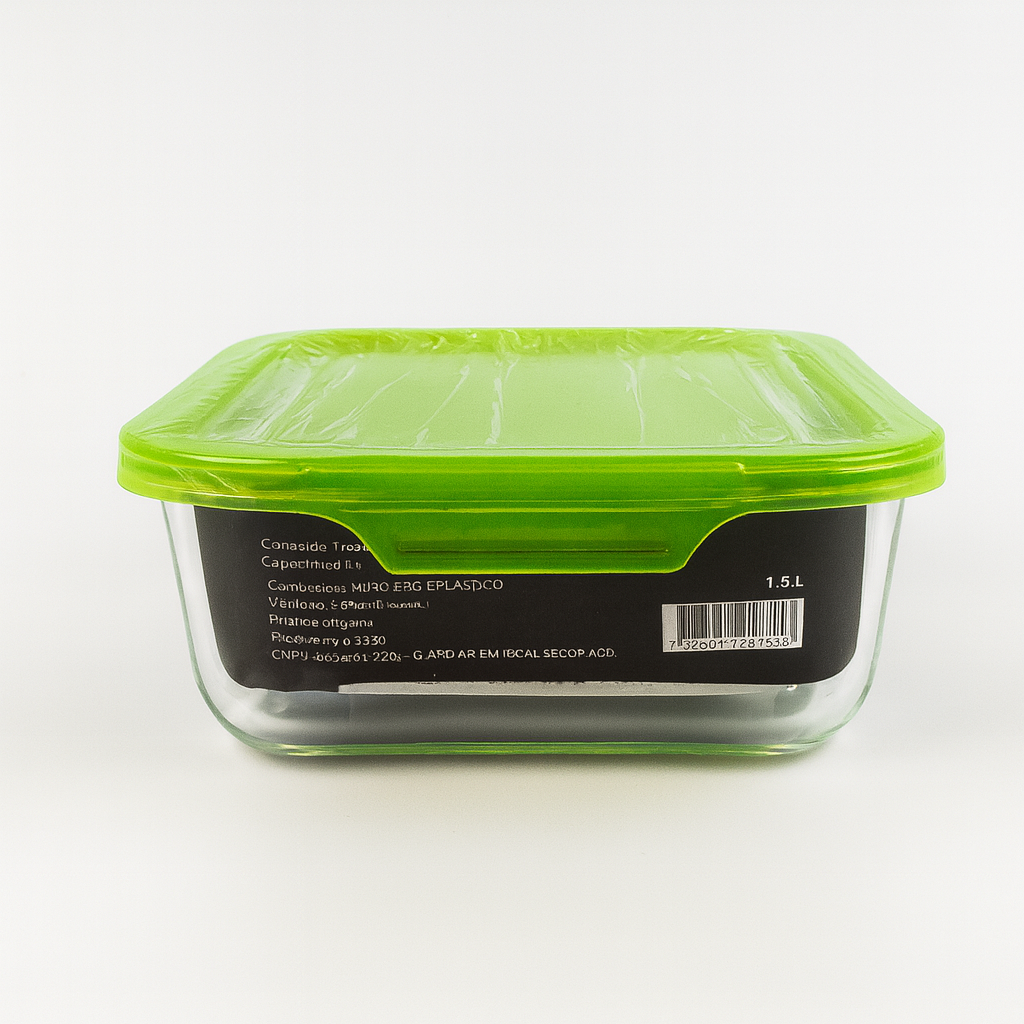 Pote Em Vidro C/Tampa Em Plástico 1,050Ml Chazak