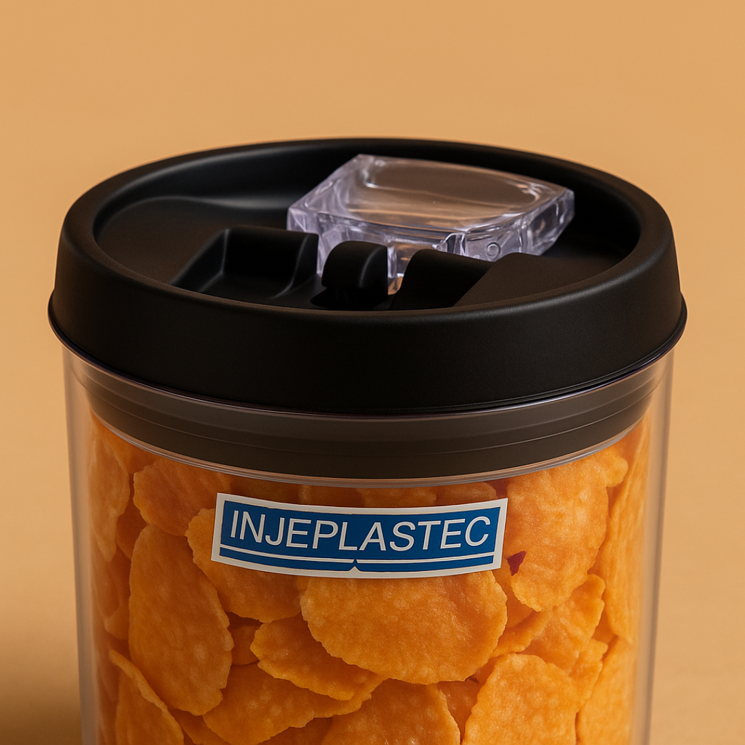 Pote Hermetic Redondo Médio 1,5L Preto
