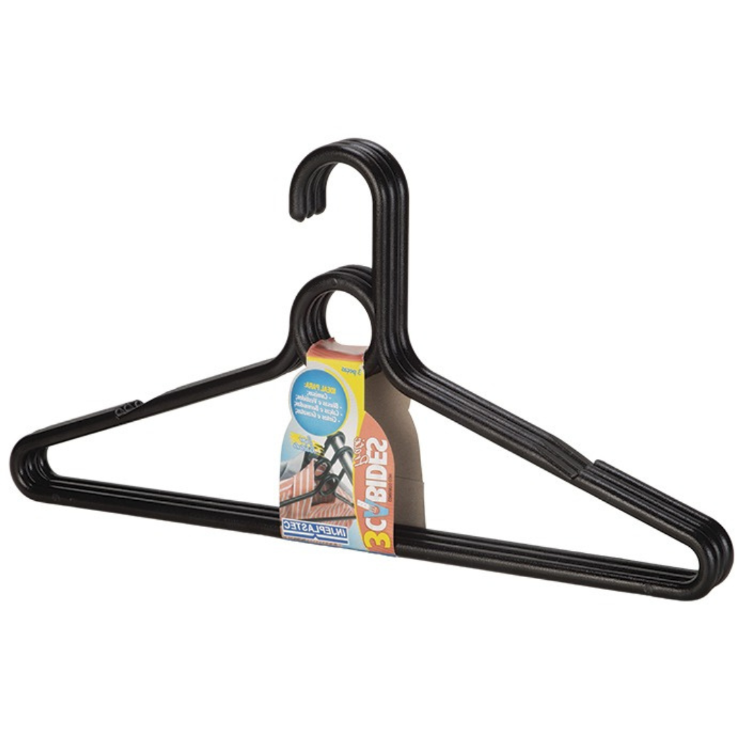 Cabide Black C/3 Pecas Injeplastec